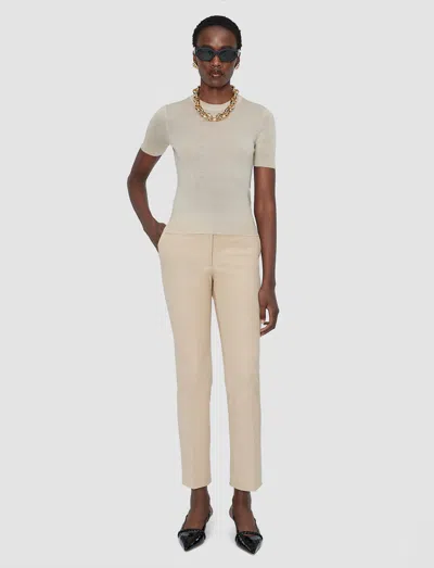 Joseph Coleman Long Gabardine Stretch Trousers In Sand