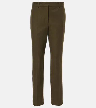 Joseph Coleman Mid-rise Garbadine Straight Pants In Green
