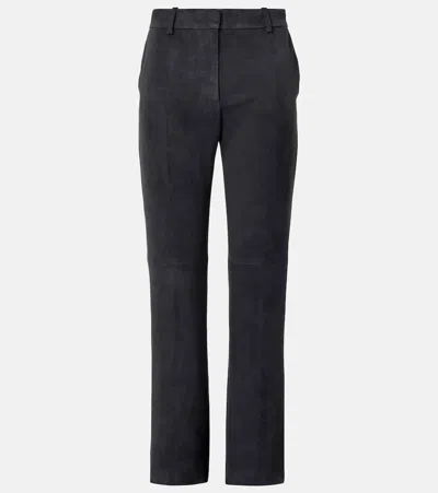 Joseph Coleman Suede Slim Pants In Gray