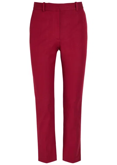Joseph Coleman Tapered-leg Stretch-twill Trousers In White
