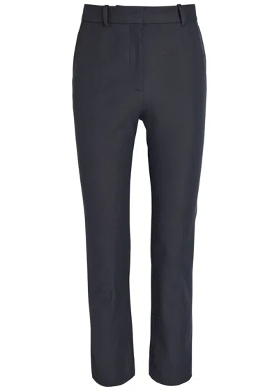 Joseph Coleman Tapered-leg Stretch-twill Trousers In Black