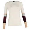 Joseph Color-block Crewneck Sweater In Multicolor Wool In White