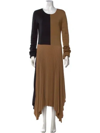 Pre-owned Joseph Colorblock Pattern Long Dress In Black