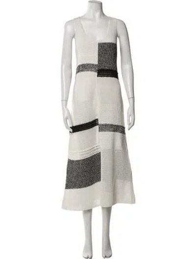 Pre-owned Joseph Colorblock Pattern Long Dress In Multicolor