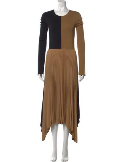 Pre-owned Joseph Colorblock Pattern Midi Length Dress In Black/brown