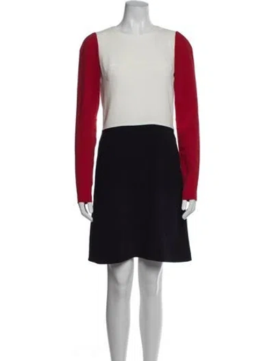 Pre-owned Joseph Colorblock Pattern Mini Dress In White