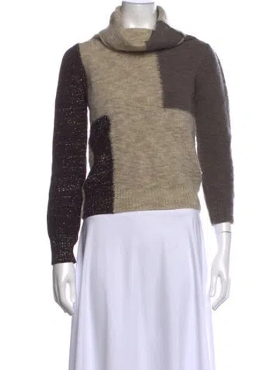 Pre-owned Joseph Colorblock Pattern Turtleneck Sweater In Neutrals