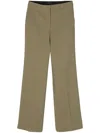 Joseph Comfort Cady Fabric Relaxed Fit Wide Leg Trousers In Green