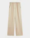Joseph Corto Wide-leg Paneled Silk Pants In Quail
