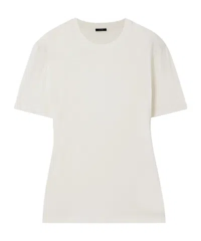 Joseph Cotton And Silk-blend Jersey T-shirt In White