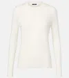 Joseph Cotton, Cashmere, And Silk Sweater In White