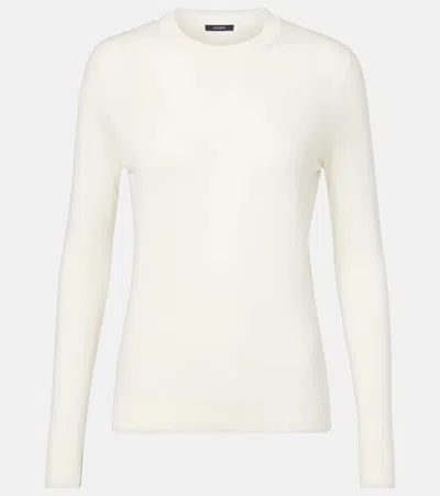Joseph Cotton, Cashmere, And Silk Sweater In White