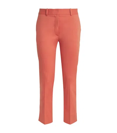 Joseph Cotton Gabardine Tailored Trousers In Orange