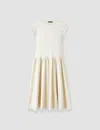 Joseph Womens Seashell Cap-sleeve A-line Cotton Poplin-jersey Midi Dress In White