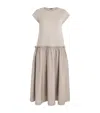 Joseph Cotton Poplin Midi Dress In Beige