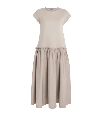 Joseph Cotton Poplin Midi Dress In Escargot