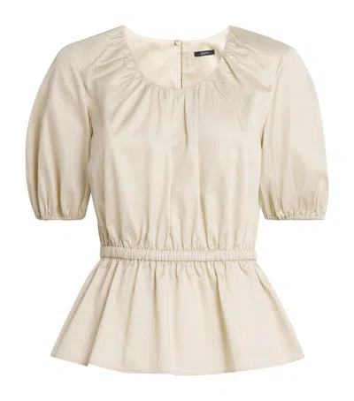 JOSEPH COTTON SATEEN MERLIN BLOUSE