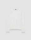 Joseph Cotton Silk Jersey Long Sleeve T-shirt In White