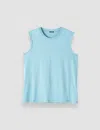 Joseph Cotton Silk Jersey Tank Top In Blue