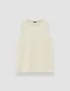 Joseph Womens Affogato Round-neck Regular-fit Cotton And Silk-blend Tank Top In Neutral