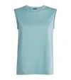 Joseph Cotton-silk Jersey Tank Top In Blue