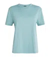 Joseph Cotton-silk T-shirt In Blue
