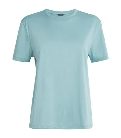 Joseph Cotton-silk T-shirt In Blue