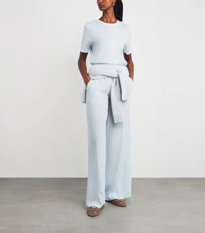 Joseph Cotton-silk T-shirt In Blue