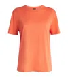 Joseph Womens Sundown Short-sleeved Cotton And Silk T-shirt In Orange