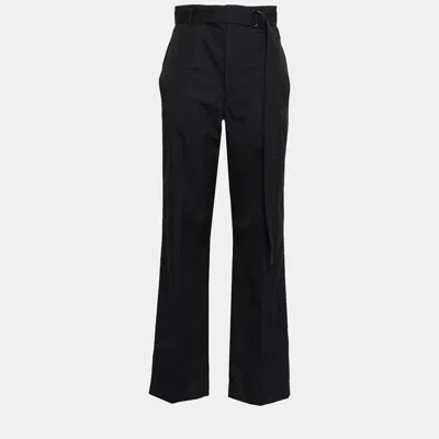 Pre-owned Joseph Cotton Straight Leg Trousers Fr 38 In Black