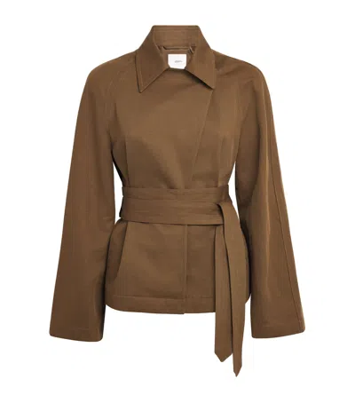 Joseph Cotton-linen Twill Leda Jacket In Brown