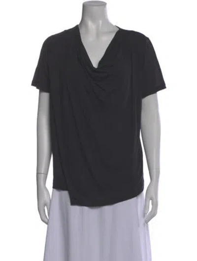 Pre-owned Joseph Cowl Neck Short Sleeve Top In Gray