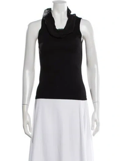 Pre-owned Joseph Cowl Neck Sleeveless Top In Black