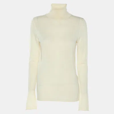 Pre-owned Joseph Cream Wool Knit High Neck Sweater S