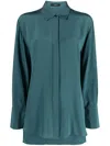 Joseph Crepe De Soie Silk Blouse In Green