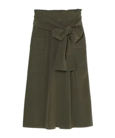 Joseph Crepe Pleated Skirt In Green