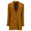 JOSEPH JOSEPH CREPE SATIN JARA JACKET IN CAMEL ACETATE