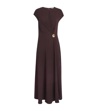 Joseph Crepe Taipan Maxi Dress In Brown