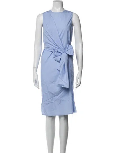 Pre-owned Joseph Crew Neck Knee-length Dress In Blue