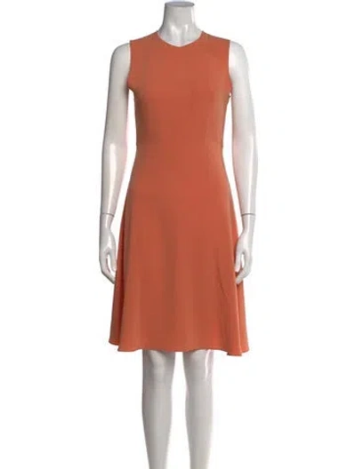 Pre-owned Joseph Crew Neck Knee-length Dress In Orange