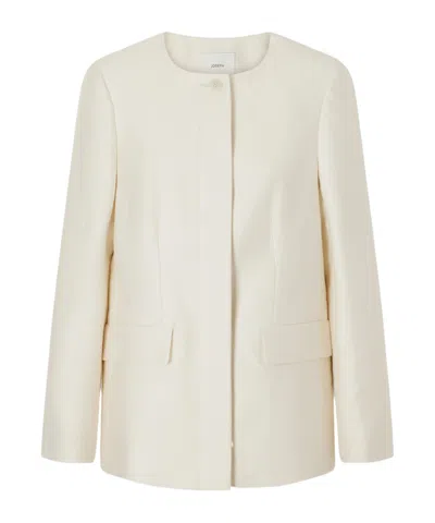 Joseph Crew Neck Knitted Suit Jacket In Neutral