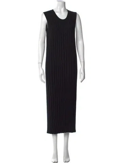 Pre-owned Joseph Crew Neck Long Dress In Black