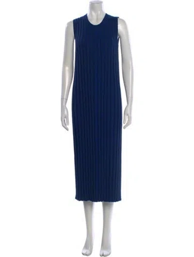 Pre-owned Joseph Crew Neck Long Dress In Blue