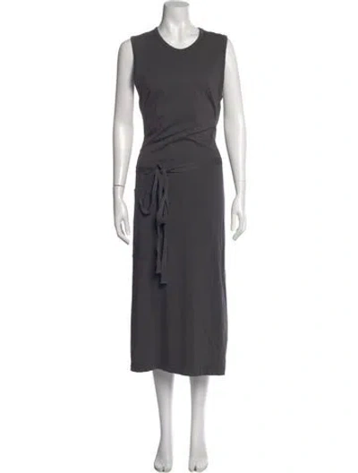 Pre-owned Joseph Crew Neck Long Dress In Gray
