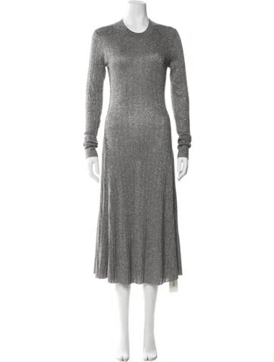 Pre-owned Joseph Crew Neck Long Dress In Gray