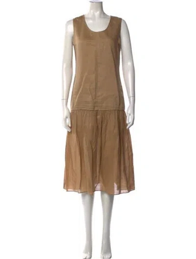 Pre-owned Joseph Crew Neck Long Dress In Neutrals