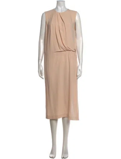 Pre-owned Joseph Crew Neck Long Dress In Pink