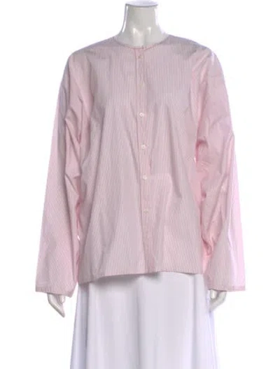 Pre-owned Joseph Crew Neck Long Sleeve Blouse W/ Tags In Pink