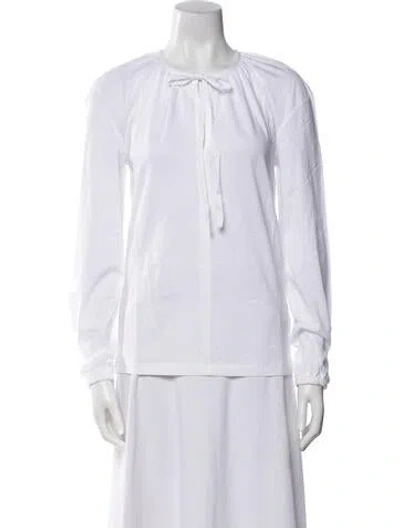 Pre-owned Joseph Crew Neck Long Sleeve Blouse W/ Tags In White
