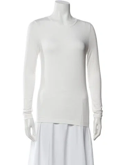 Pre-owned Joseph Crew Neck Long Sleeve T-shirt In White